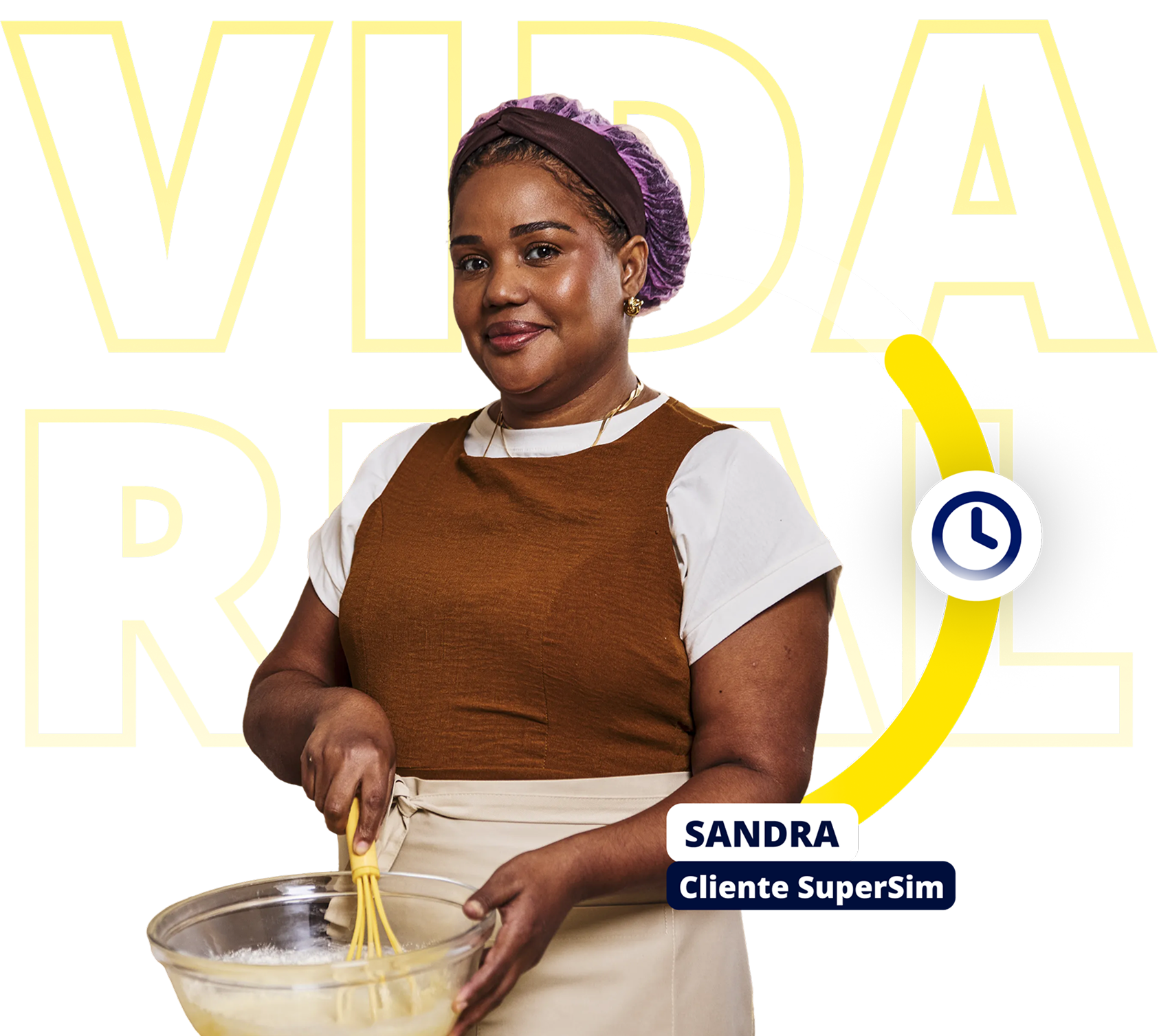 Sandra, cliente SuperSim — crédito pra vida real